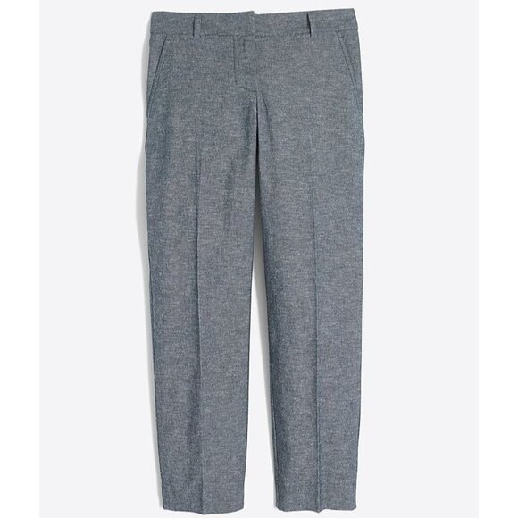 J. Crew Pants - J. Crew Womens Gray Chambray Skimmer Pants Cotton-Linen Blend Size 6